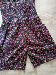 Floral Print Girls Jumpsuit
