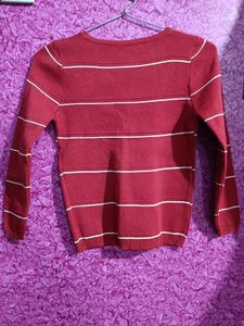 Maroon Striped Sweater