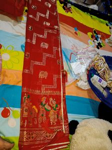 New Georgette Zari Work Saree With Blouse Piece