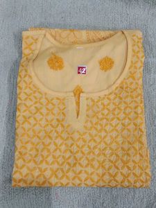 New Golden Yellow Lucknowi Kurta