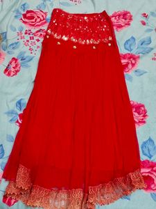Red Ethnic Skirt