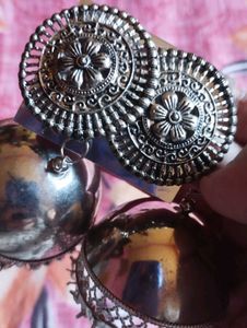 Silver Jhumka Earrings