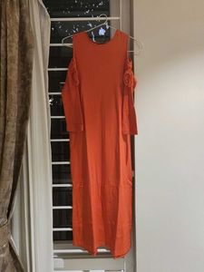 Red Orange Cut-Out Bodycon Dress