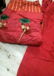 Red Embroidered Salwar Suit