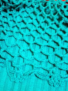 Crochet Neck Long Sleeve Top