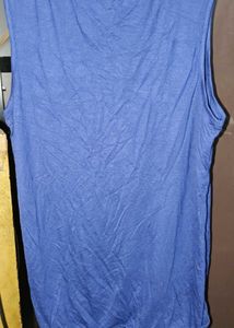 Embroidered Blue Tank Top
