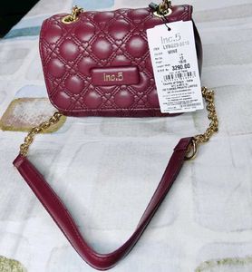 INC.5 Women Wine Quilted Sling Bag