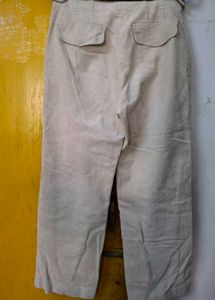 Women&#39;s Biege Velvet Trousers