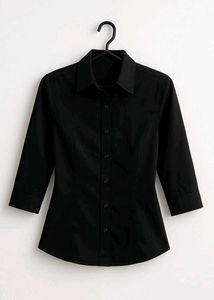 Black Formal Shirt for Girls 3/4 sleeve