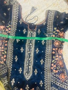 Pakistani Stitched Party suit Navy blue