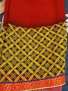 Red colour designer georgette saree