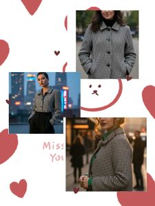 Chic Checked Coat 🐻 winter ☃️✨