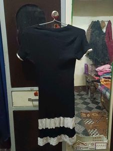 Black Dress with White Detail