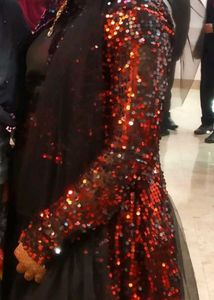 Satin Koti 10 Mtr Net Skirt With Sequence Shrug