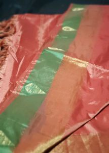 Orange Silk Saree. Never Used