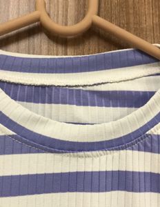 Purple &amp; White Stripes Soft T-shirt