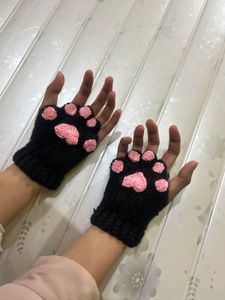Crochet Catpaw Fingerless Gloves