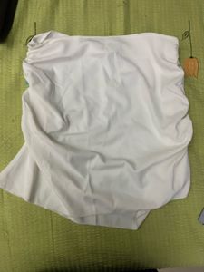 White Ruched Mini Skirt