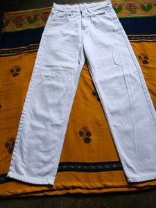 White Wide Leg Denim Jeans