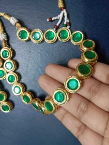 Green Kundan Back Minakari Set