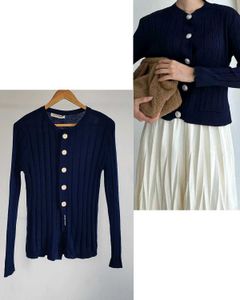 Navy Button-Down Cardigan