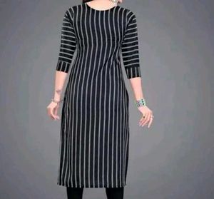 Striped Black Kurta