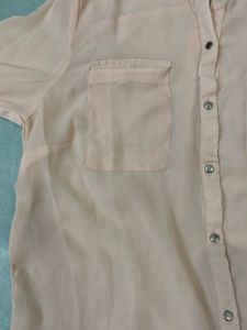 Elegant Sheer Button-Down Top