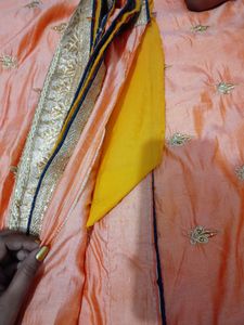 Satin Golden Embroidery Saree