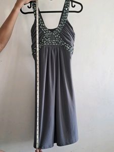 Embellished Party Dress (Grey)