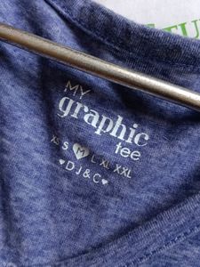 T Shirt Blue With Glitter Silver New