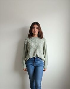 Sage Green Cable Knit Sweater