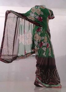 Floral Green Saree