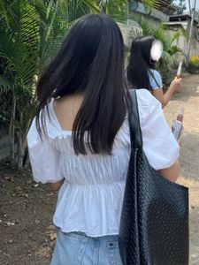 White Puff Sleeve Top