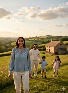 ✨ Serene Style Steal! H&M Lace Yoke Blouse 💙