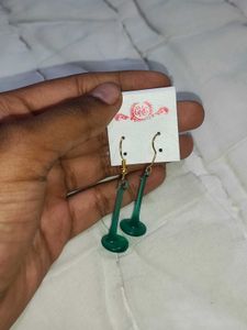 Emerald Light Blue Dangle Earrings