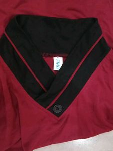 Maroon Long Sleeve V-Neck