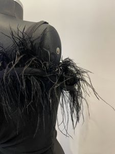 Imported Black Dress with Fur