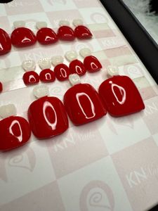 (Sale) Red Press On Nails 4 Ur Beautiful Toes- Leg