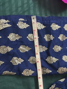 Blue Velvet Kurta Set