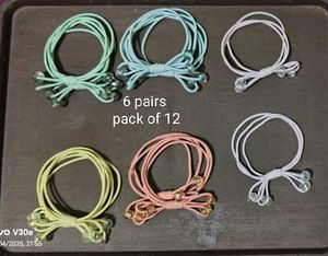 Colorful Beaded Scrunchies - 12 Pack
