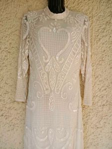 Pure White fully beaded Gown