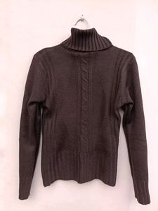 Brown turtleneck sweater