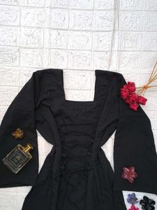 Corset Back Black Kurti 🖤