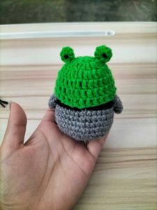 Crochet Penguin with Frog Hat - Adorable Plushie