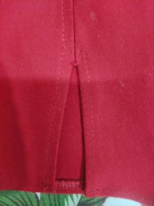 Burgundy A-Line Mini Skirt