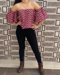 Off-Shoulder Chevron Top