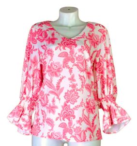 Printed Peplum Sleeves Top