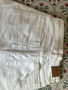White Wide Leg Cargo Pants