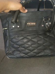 Black Leather Hang Bag
