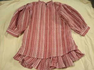 Red &amp; White Print Tunic Dress